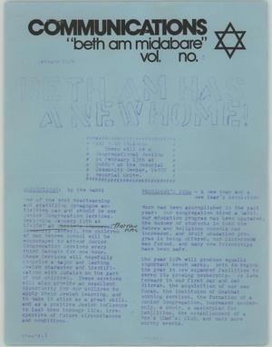 Primary view of object titled 'Communications, Volume [2], Number 5, January 1974'.