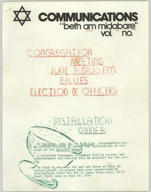 Primary view of object titled 'Communications, Volume 2, Number 10, June 1974'.