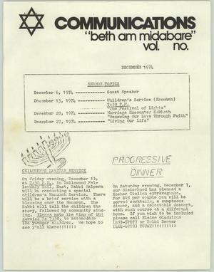 Communications, Volume [3], Number [4], December 1974
