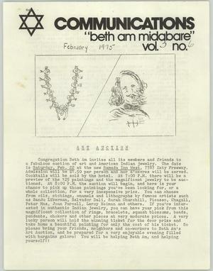 Primary view of object titled 'Communications, Volume 3, Number 6, February 1975'.