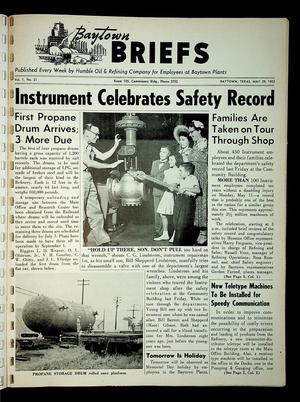 Primary view of object titled 'Baytown Briefs (Baytown, Tex.), Vol. 01, No. 21, Ed. 1 Friday, May 29, 1953'.