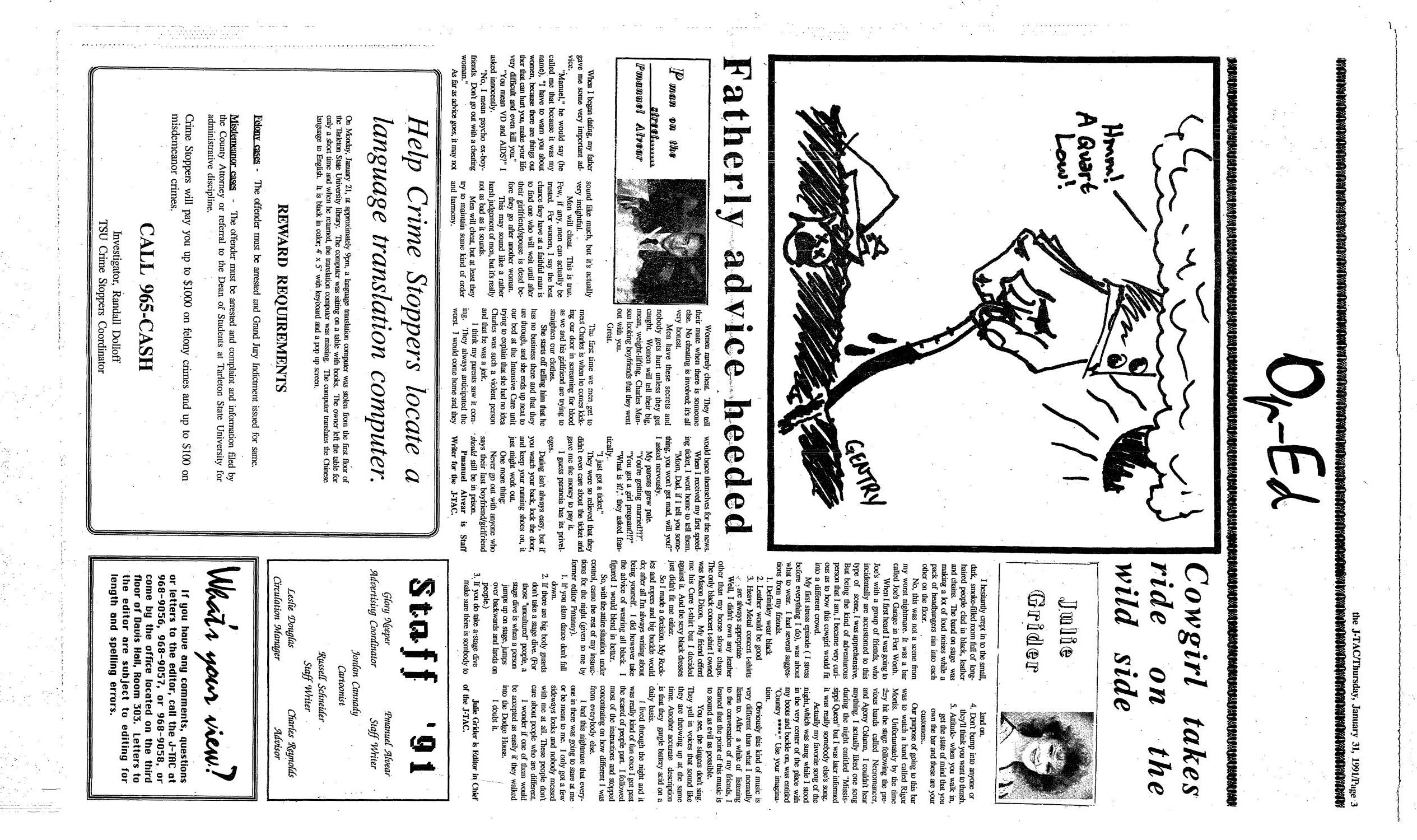 The J-TAC (Stephenville, Tex.), Ed. 1 Thursday, January 31, 1991
                                                
                                                    [Sequence #]: 3 of 8
                                                