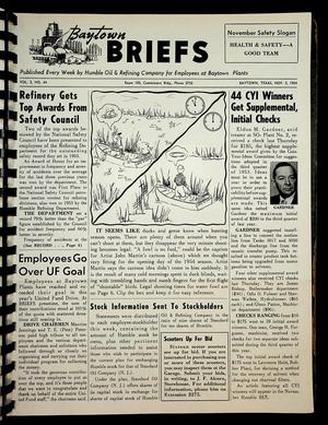 Primary view of object titled 'Baytown Briefs (Baytown, Tex.), Vol. 02, No. 44, Ed. 1 Friday, November 5, 1954'.