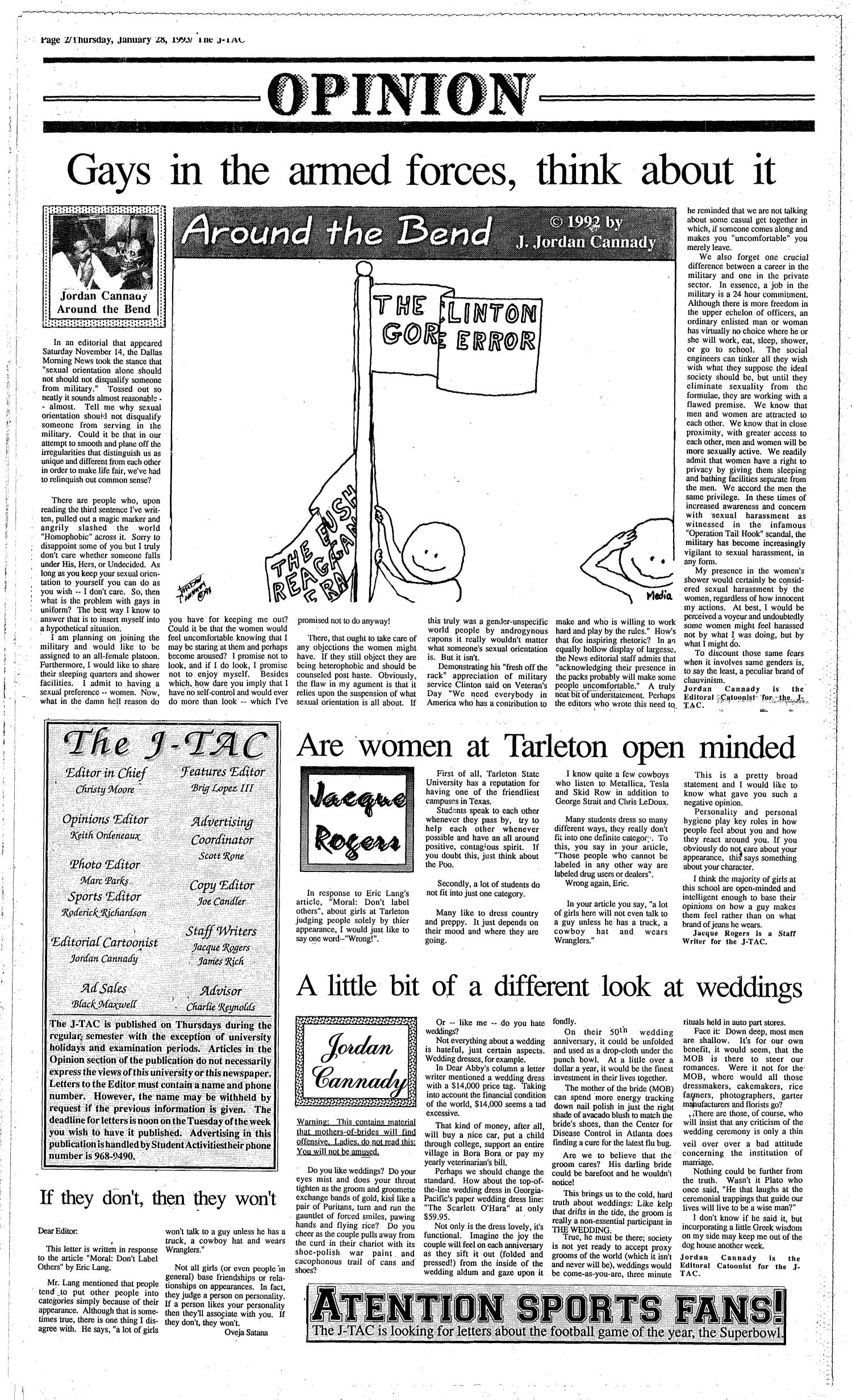 The J-TAC (Stephenville, Tex.), Ed. 1 Thursday, January 28, 1993
                                                
                                                    [Sequence #]: 2 of 4
                                                
