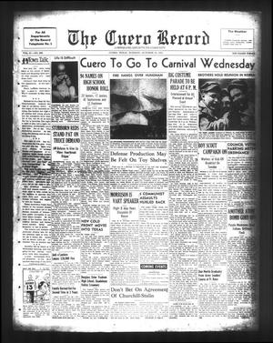 Primary view of object titled 'The Cuero Record (Cuero, Tex.), Vol. 57, No. 259, Ed. 1 Tuesday, October 30, 1951'.
