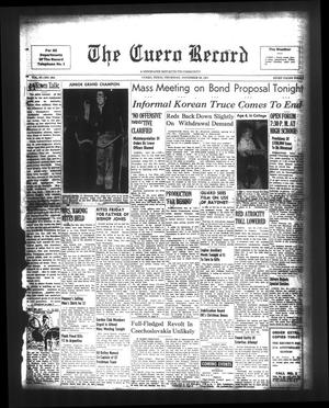 Primary view of object titled 'The Cuero Record (Cuero, Tex.), Vol. 57, No. 284, Ed. 1 Thursday, November 29, 1951'.
