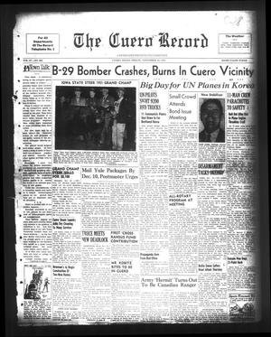 Primary view of object titled 'The Cuero Record (Cuero, Tex.), Vol. 57, No. 285, Ed. 1 Friday, November 30, 1951'.