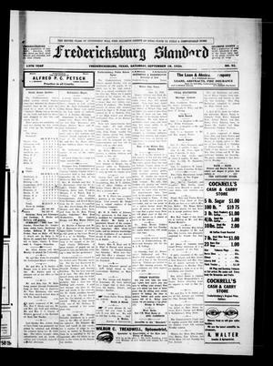 Primary view of object titled 'Fredericksburg Standard (Fredericksburg, Tex.), Vol. 13, No. 52, Ed. 1 Saturday, September 18, 1920'.