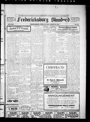 Primary view of object titled 'Fredericksburg Standard (Fredericksburg, Tex.), Vol. 14, No. 18, Ed. 1 Saturday, January 22, 1921'.