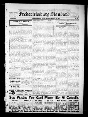 Primary view of object titled 'Fredericksburg Standard (Fredericksburg, Tex.), Vol. 14, No. 48, Ed. 1 Saturday, August 20, 1921'.