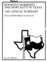 Thumbnail image of item number 1 in: 'Reported Morbidity and Mortality in Texas Annual Summary: 1981'.
