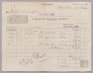 [Account Statement for Railway Express Agency, Feb-Mar. 1953]