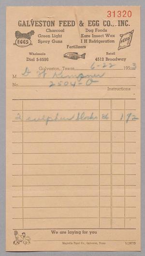 [Invoice for Sulphur Blocks, June 22, 1953]