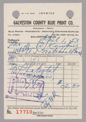 [Invoice for Photostatic Copies, April 1,1953]