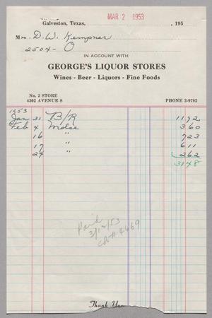 [Invoice for George's Liquor Stores]