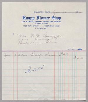[Invoice for Chrysanthemum flowers, January 31, 1953]