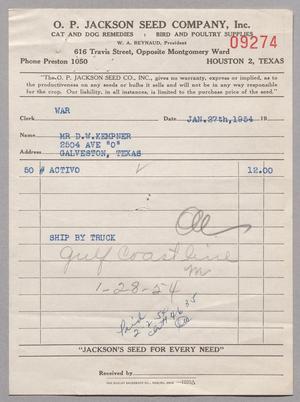 [Invoice for Activo Fertilizer, January 27, 1954]