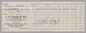 [Invoice for Engraved Brass Checks, January 22, 1954]