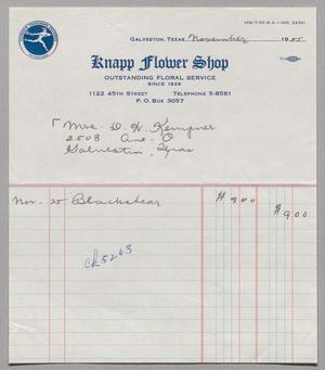 [Invoice from Knapp Flower Shop: January, 1955]