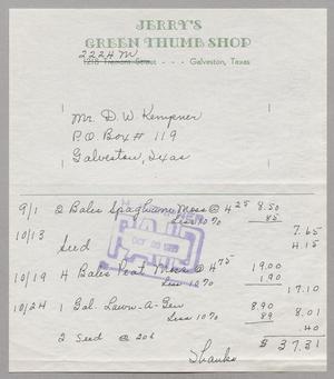 [Invoice for Bales Moss, Seeds and Gardening Items]