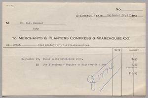 [Invoice for Dials of Detex Watch Clock and Repairing a Night Watch Clock, September 30, 1955]
