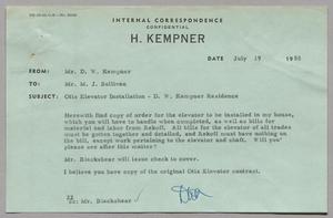 [Message from D. W. Kempner to M. J. Sullivan, July 19, 1955]