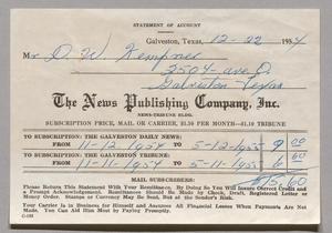 [Invoice for the News Publishing Company, Inc., December 22, 1954]