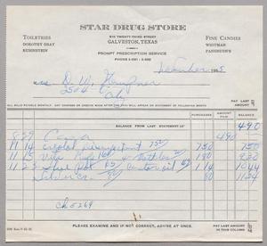 [Invoice from Star Drug Store: November, 1955]