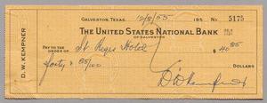 [Check from Daniel Webster Kempner to St. Regis Hotel, December 8, 1955]