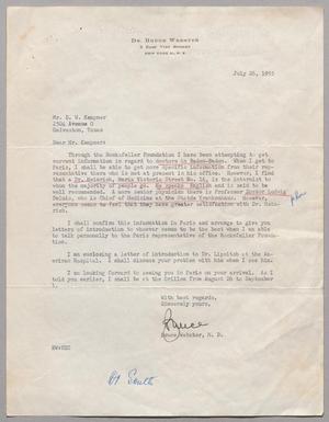 [Letter from Bruce Webster to D. W. Kempner, July 26, 1955]