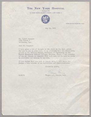 [Letter from Thomas A. C. Rennie to D. W. Kempner, May 19, 1955]