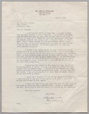 [Letter from Dr. Bruce Webster to Daniel W. Kempner, June 17, 1953]