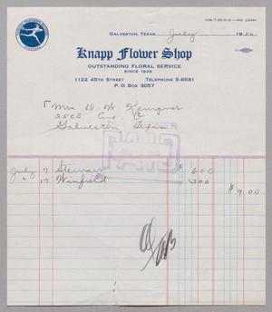 [Invoice from Knapp Flower Shop: July, 1956]