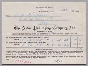 [Invoice for the News Publishing Company, Inc., April 7, 1956]