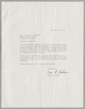 [Letter from Don E. Weber to Mr. Harris L. Kempner, August 25, 1956]