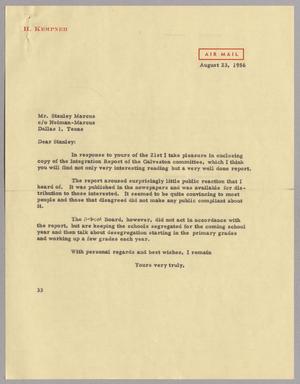 [Letter from Harris L. Kempner to Mr. Stanley Marcus, August 23, 1956]