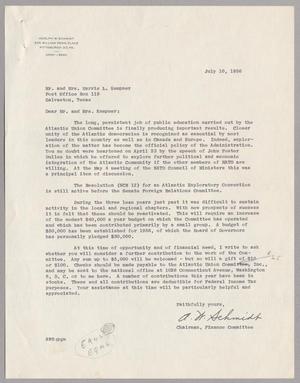 [Letter from Adolph W. Schmidt to Mr. and Mrs. Harris L. Kempner, July 10, 1956]