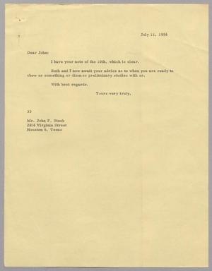 [Letter from Harris L. Kempner to Mr. John F. Staub, July 11, 1956]