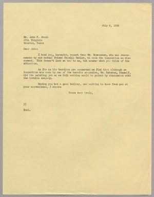 [Letter from Harris Leon Kempner to John F. Staub, July 6, 1956]