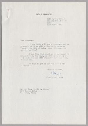 [Letter from Clay H. Hollister to Mr. and Mrs. Harris L. Kempner, June 11, 1956]