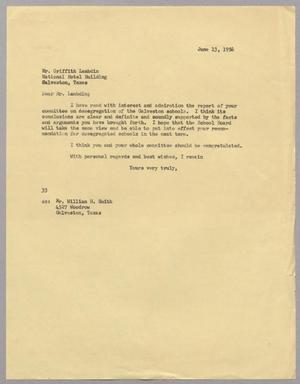 [Letter from Harris L. Kempner to Mr. Griffith Lambdin, June 13, 1956]
