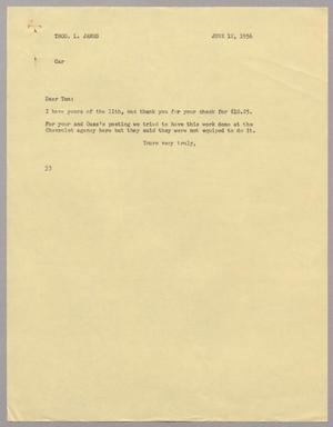 [Letter from Harris L. Kempner to Thos. L. James, June 12, 1956]