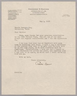 [Letter from Charles B. Barnes, Jr. to Harris L. Kempner, May 4, 1956]