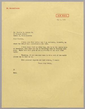 [Letter from Harris L. Kempner to Charles B. Barnes Jr., May 1, 1956]