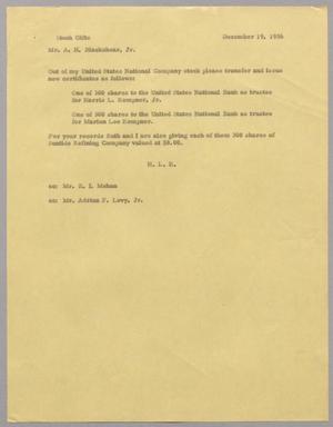 [Letter from Harris L. Kempner to Mr. A. H. Blackshear, Jr., December 19, 1956]