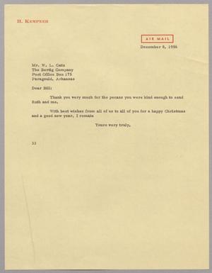 [Letter from Harris L. Kempner to W. L. Gatz, December 8, 1956]