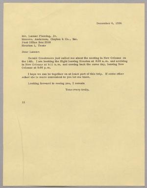 [Letter from Harris L. Kempner to Mr. Lamar Fleming, Jr., December 6, 1956]