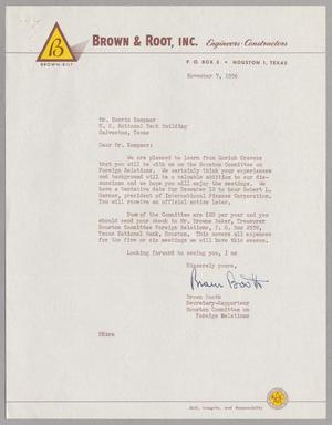 [Letter from Brown & Root, Inc. to Mr. Harris Kempner, November 7, 1956]