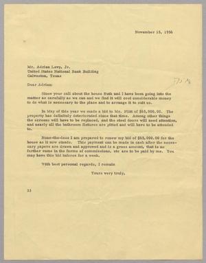 [Letter from Harris L. Kempner to Mr. Adrian Levy, Jr., November 15, 1956]
