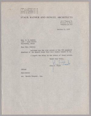 [Letter from Staub, Rather and Howze, Architects to Mrs. D. S. Godwin, October 2, 1956]